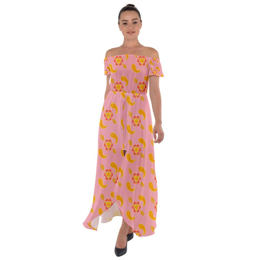 Rose Gold Paisley Open Front Chiffon Dress