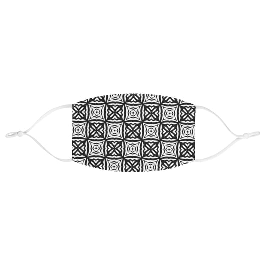 Black White Eyelet floral Fabric Face Mask