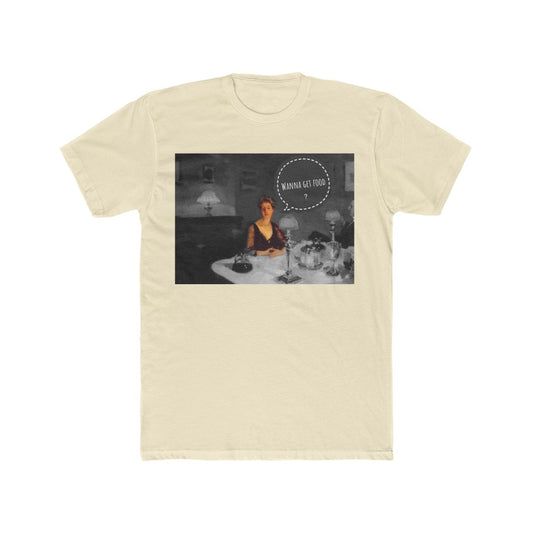 Wanna Get Food? chat bubble Cotton Crew Tee