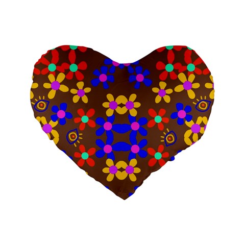 crayon flower 16" Premium Heart Shape Cushion