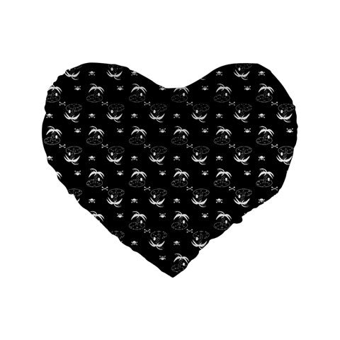 palm and skull Standard 16" Premium Flano Heart Shape Cushion
