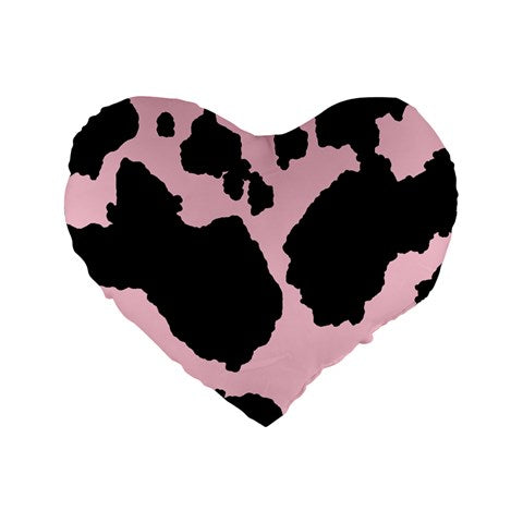 irl cowboi print strawberry  Standard 16" Premium Flano Heart Shape Cushion