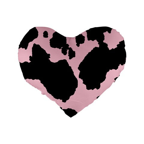 irl cowboi print strawberry  Standard 16" Premium Flano Heart Shape Cushion