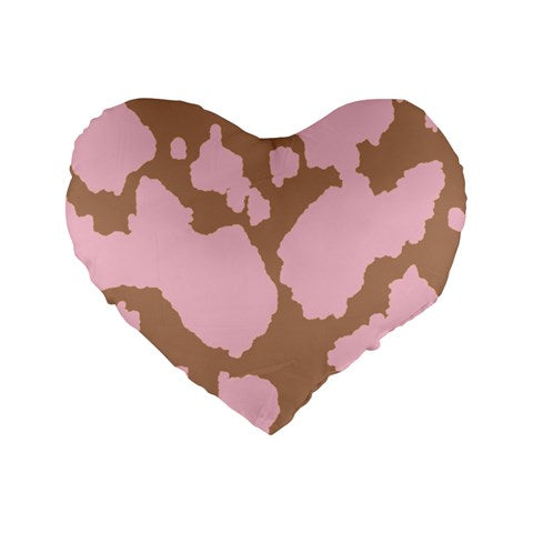 irl cowboi print Neapolitan  Standard 16" Premium Flano Heart Shape Cushion