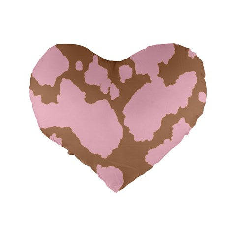 irl cowboi print Neapolitan  Standard 16" Premium Flano Heart Shape Cushion