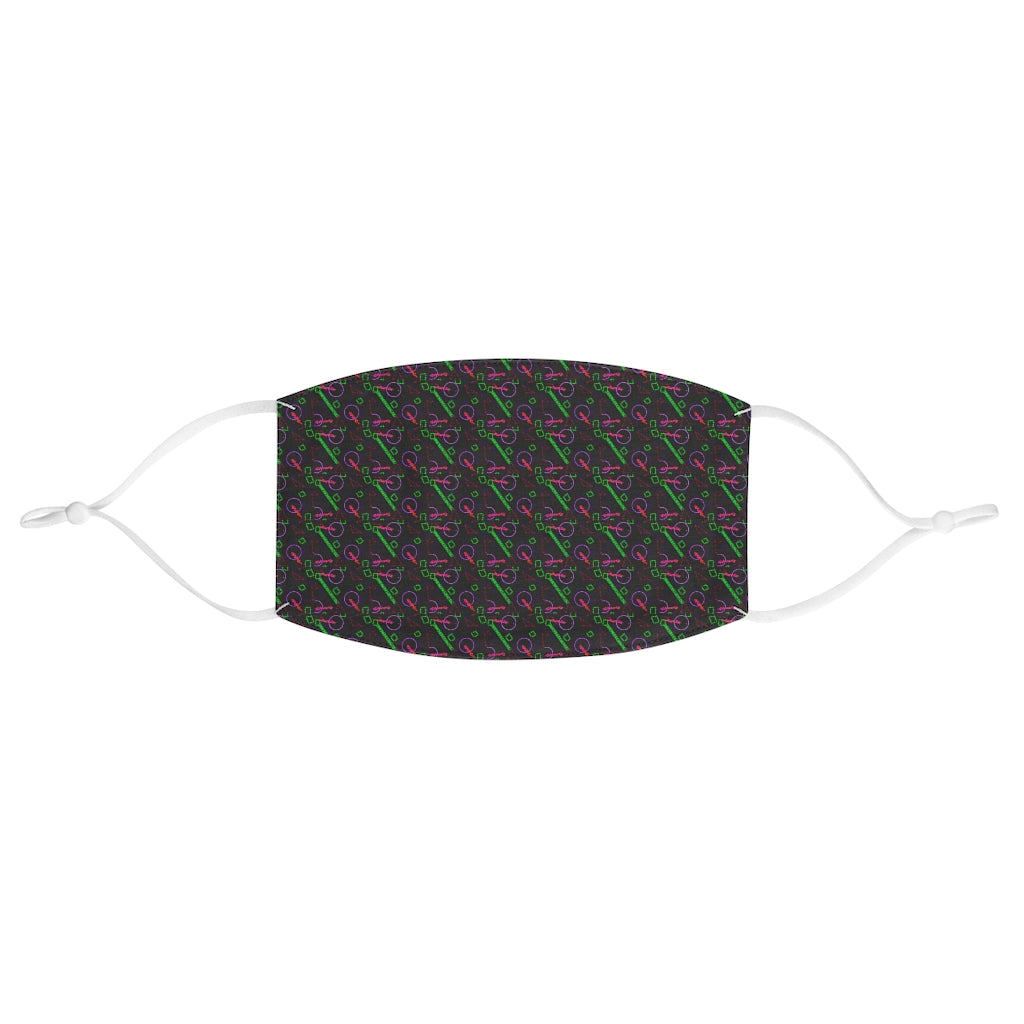 Purple Vector Shapes Fabric Face Mask