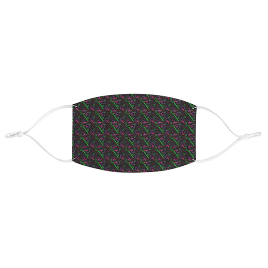 Purple Vector Shapes Fabric Face Mask