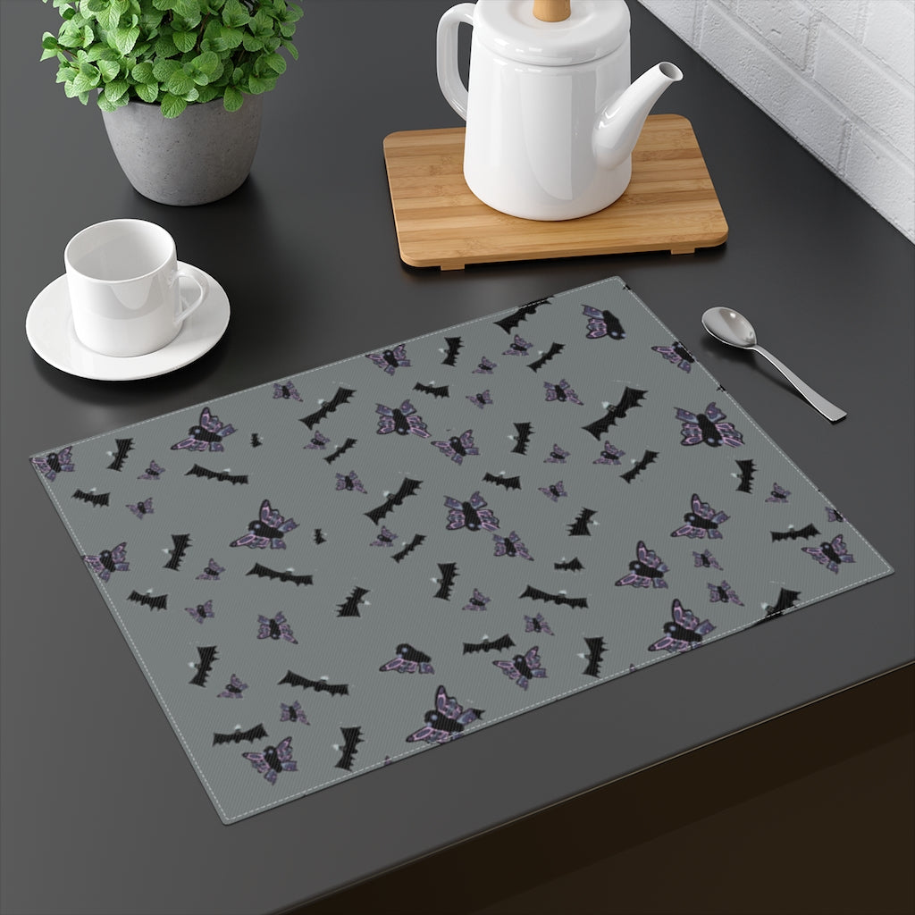 butterflies and bats grey Placemat