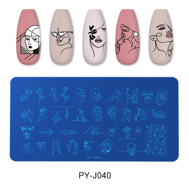 Nail Stamping Plates Line Art Stainless Steel