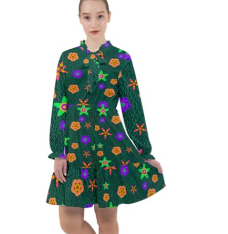 Cheetah Floral  All Frills Chiffon Dress