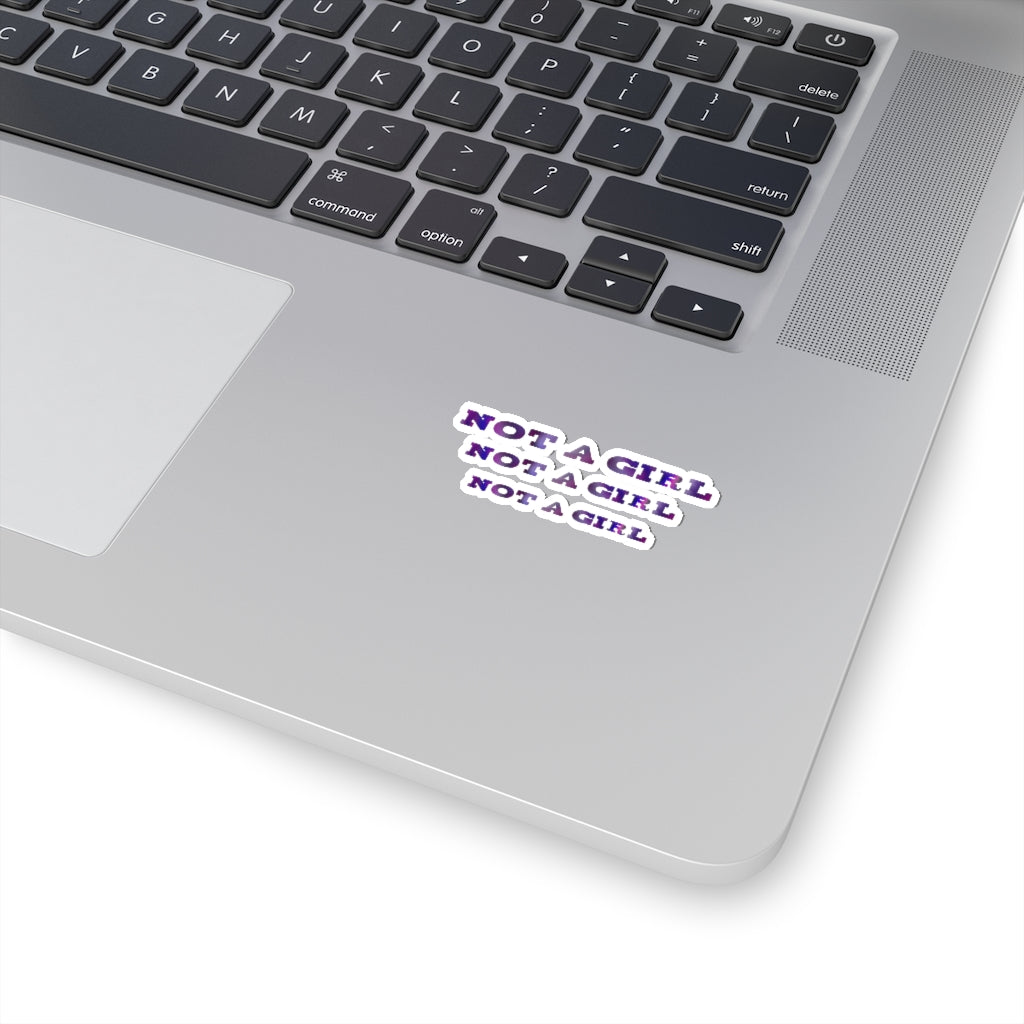 not a girl non-binary Kiss-Cut Stickers