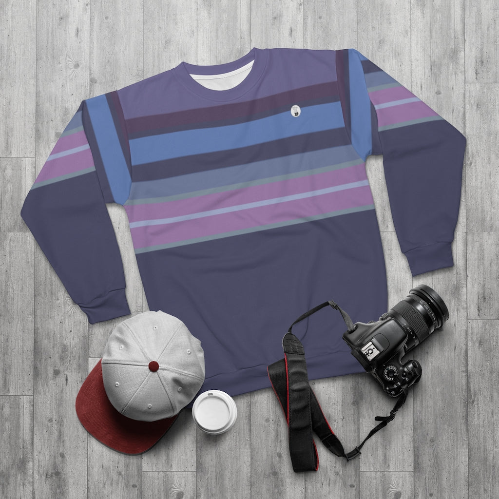 blue indigo striped Unisex Sweatshirt