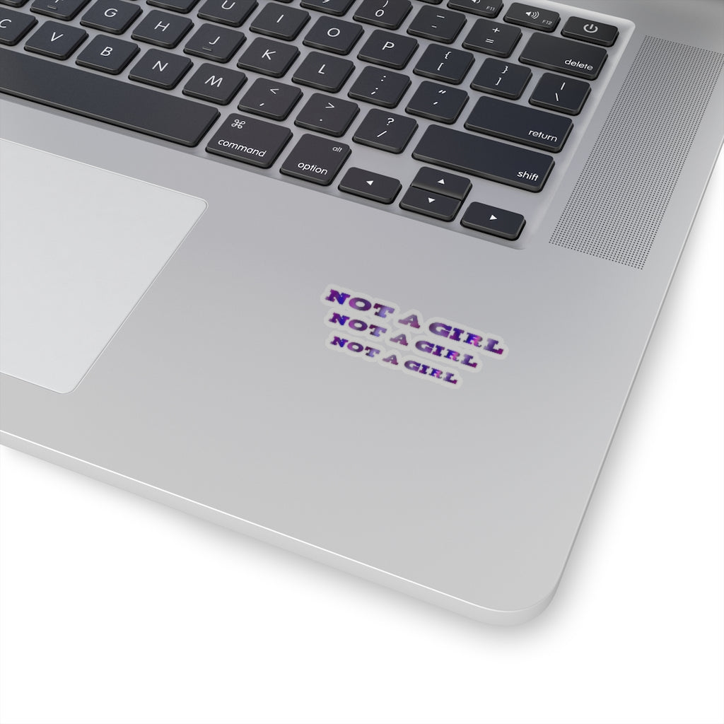 not a girl non-binary Kiss-Cut Stickers
