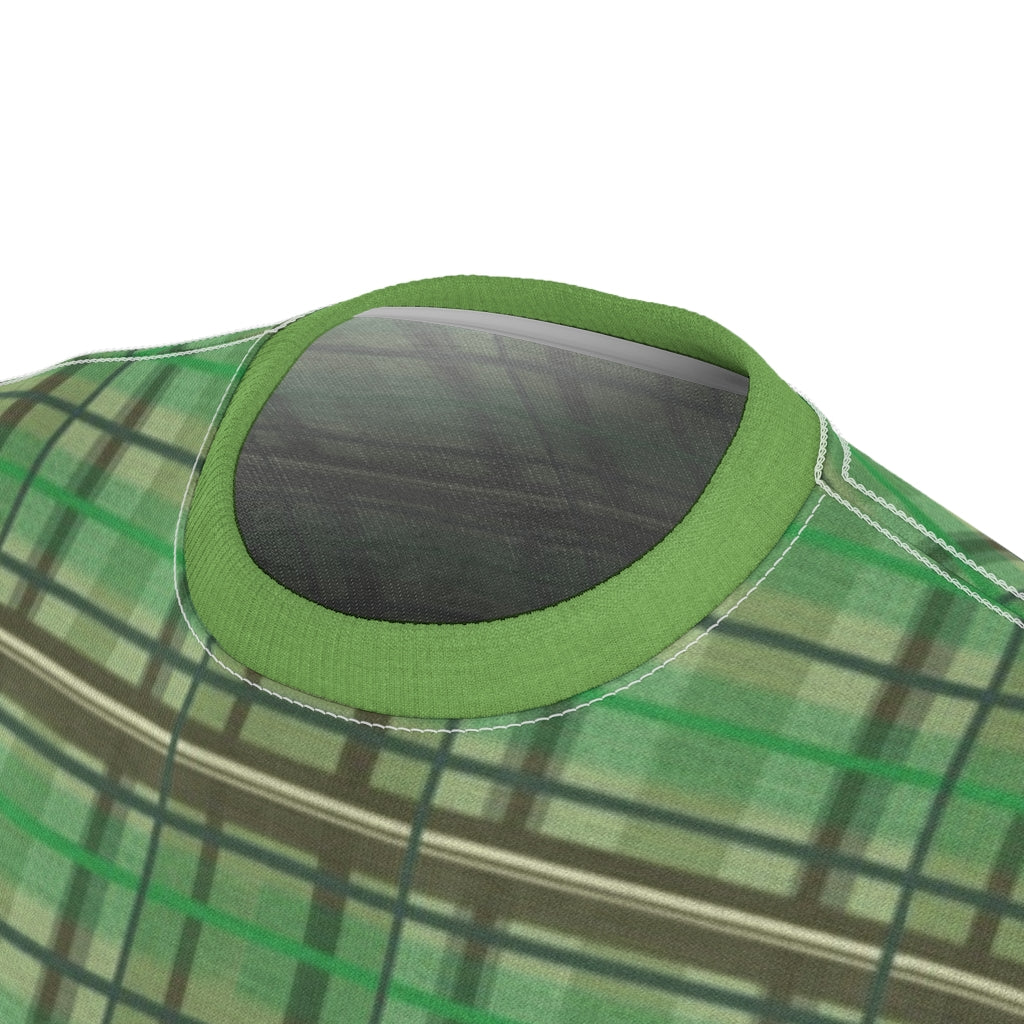green academia plaid tee
