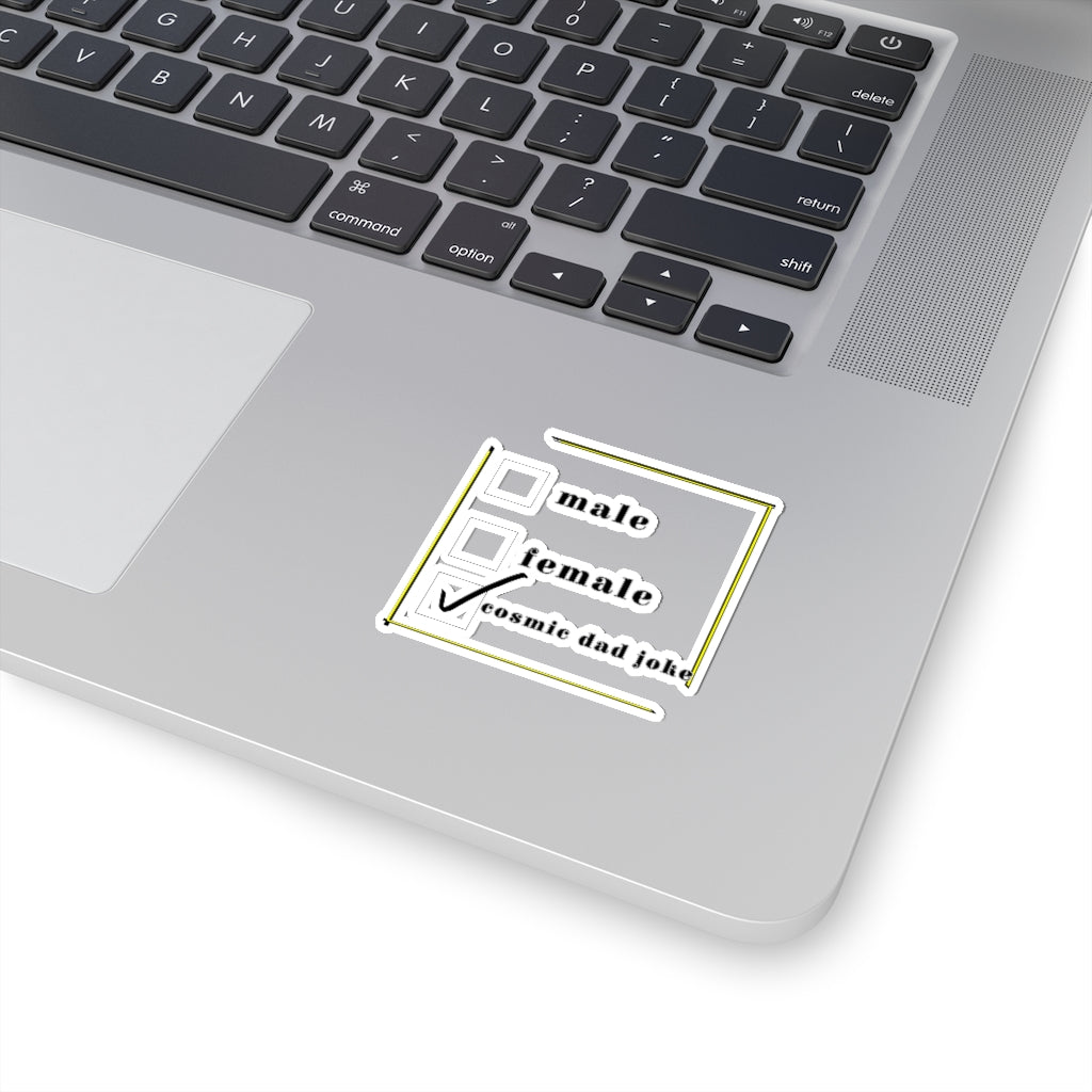 cosmic dad joke check note Kiss-Cut Stickers