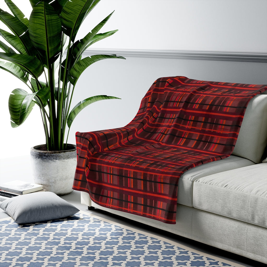 red black plaid Velveteen Plush Blanket