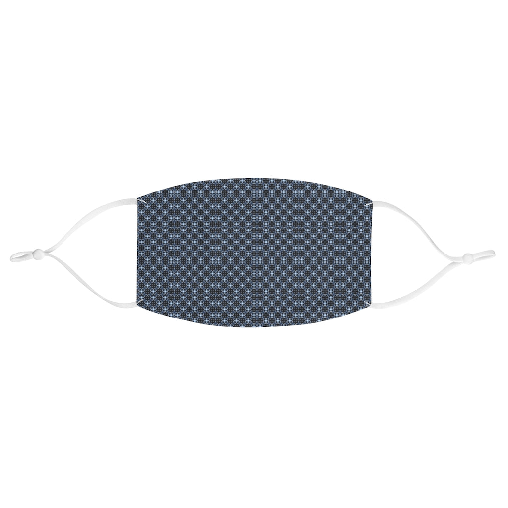Blue Eyelet Fabric Face Mask