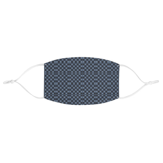 Blue Eyelet Fabric Face Mask