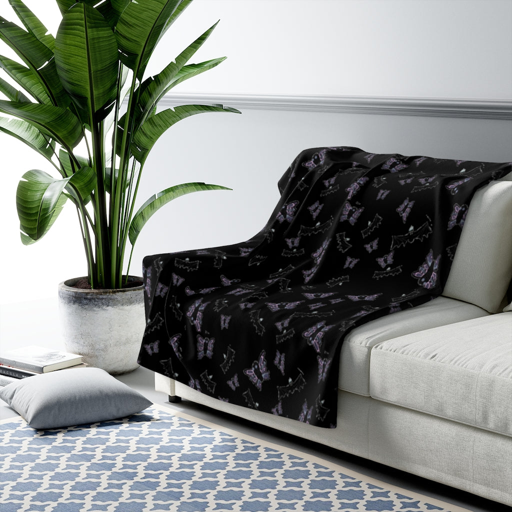 butterflies and bats Sherpa Fleece Blanket