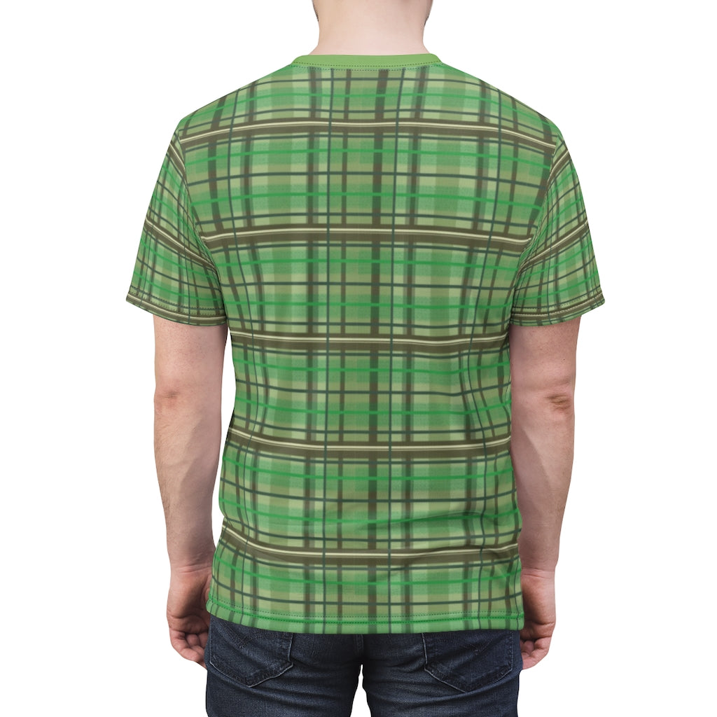 green academia plaid tee