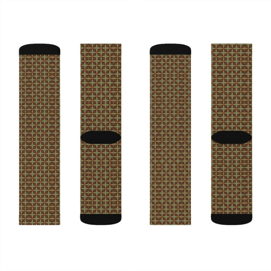 Green Diamond Patterned Sublimation Socks