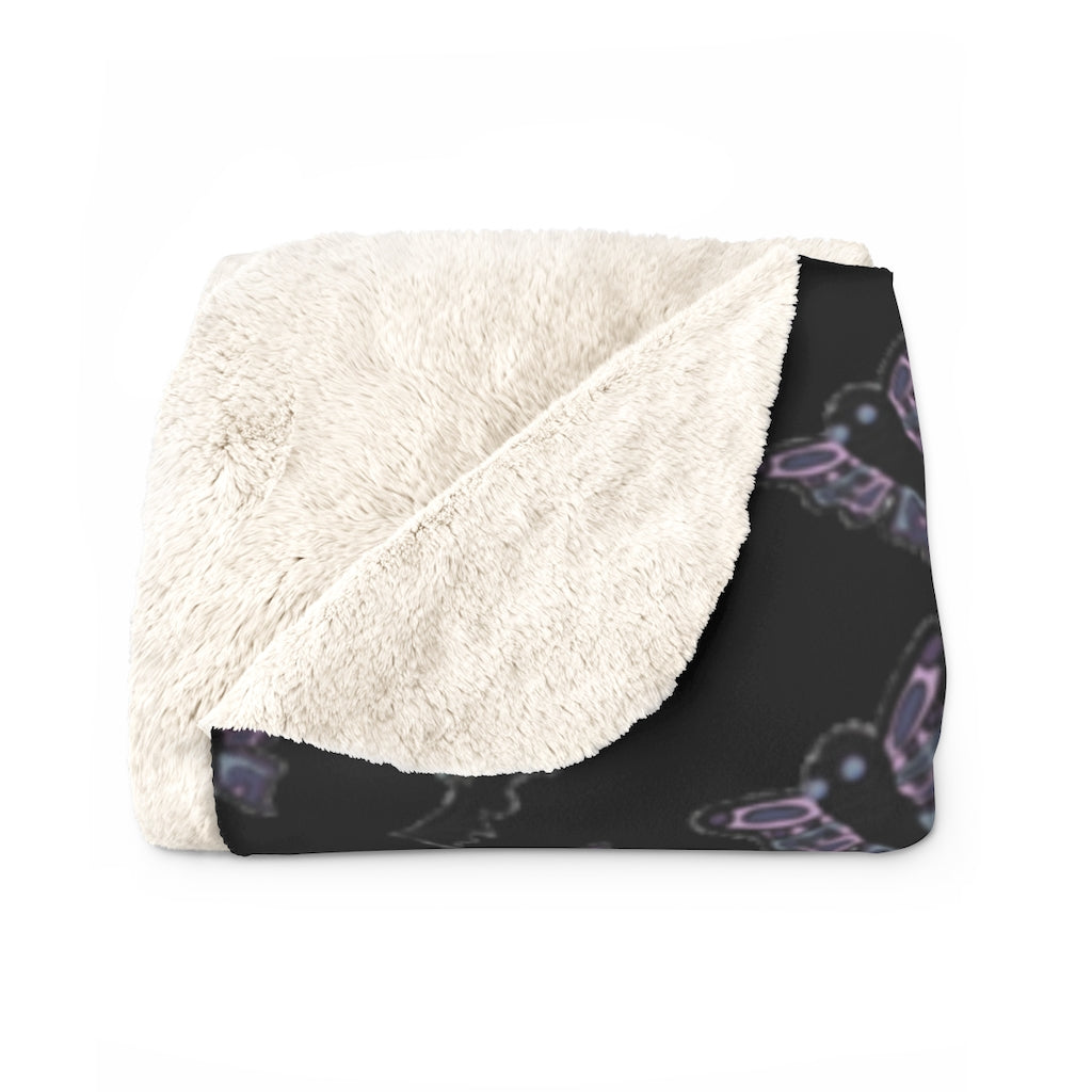 butterflies and bats Sherpa Fleece Blanket